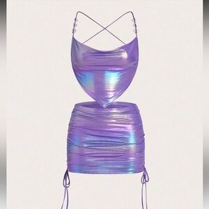SHEIN Iridescent Purple Two-Piece Set